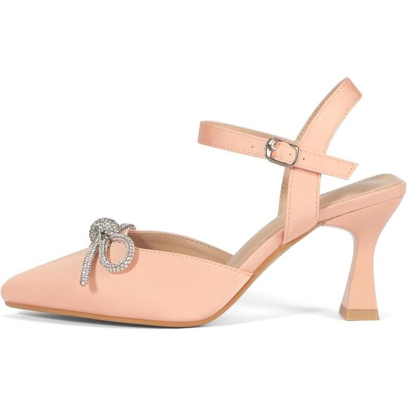 🆕Women's Pink High Heel Pumps Pointed Toe Dress Party Wedding Work Shoes - Picture 2 of 8